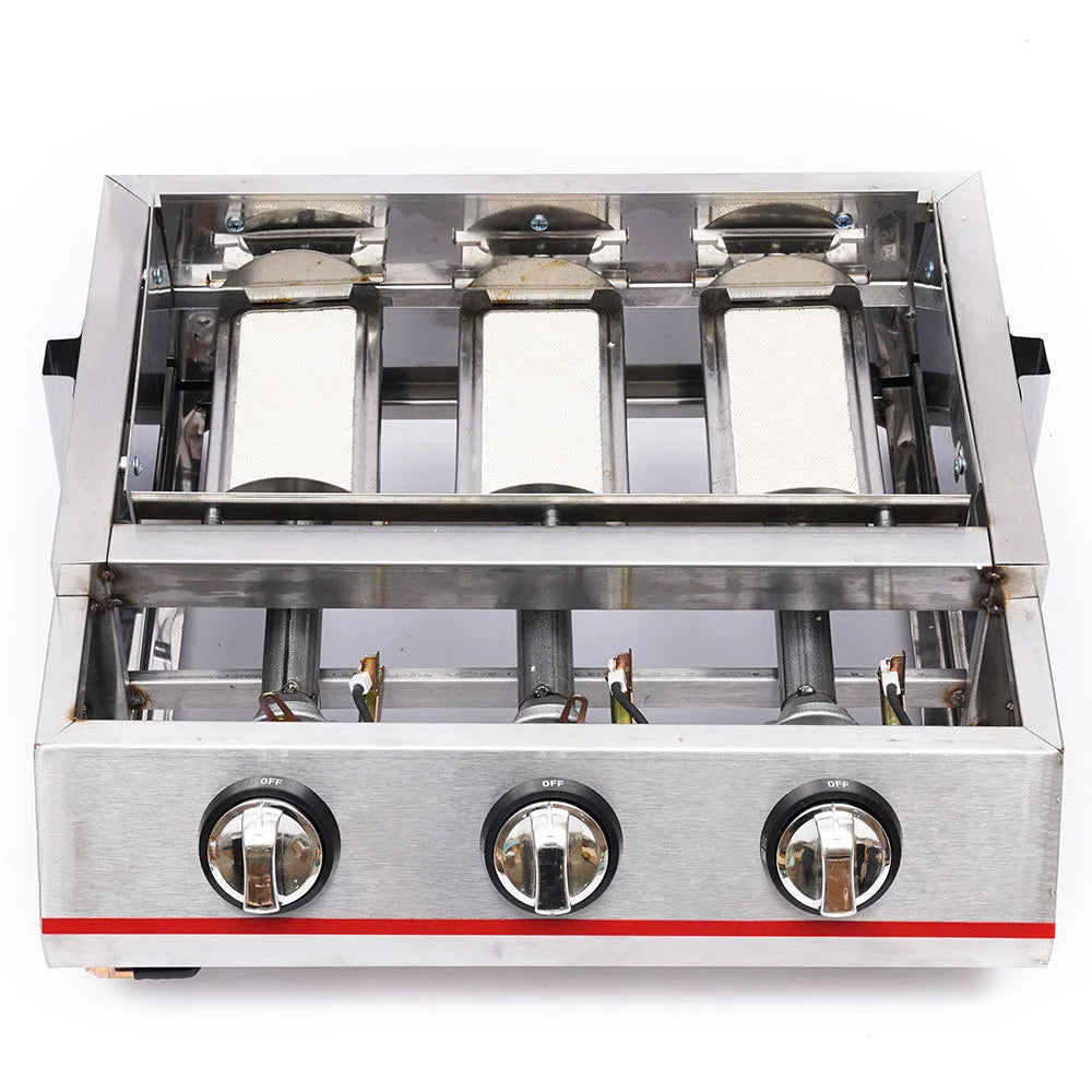YIYIBYUS Portable Gas Grill 3-Burner Outdoor BBQ Infrared Cooker J920