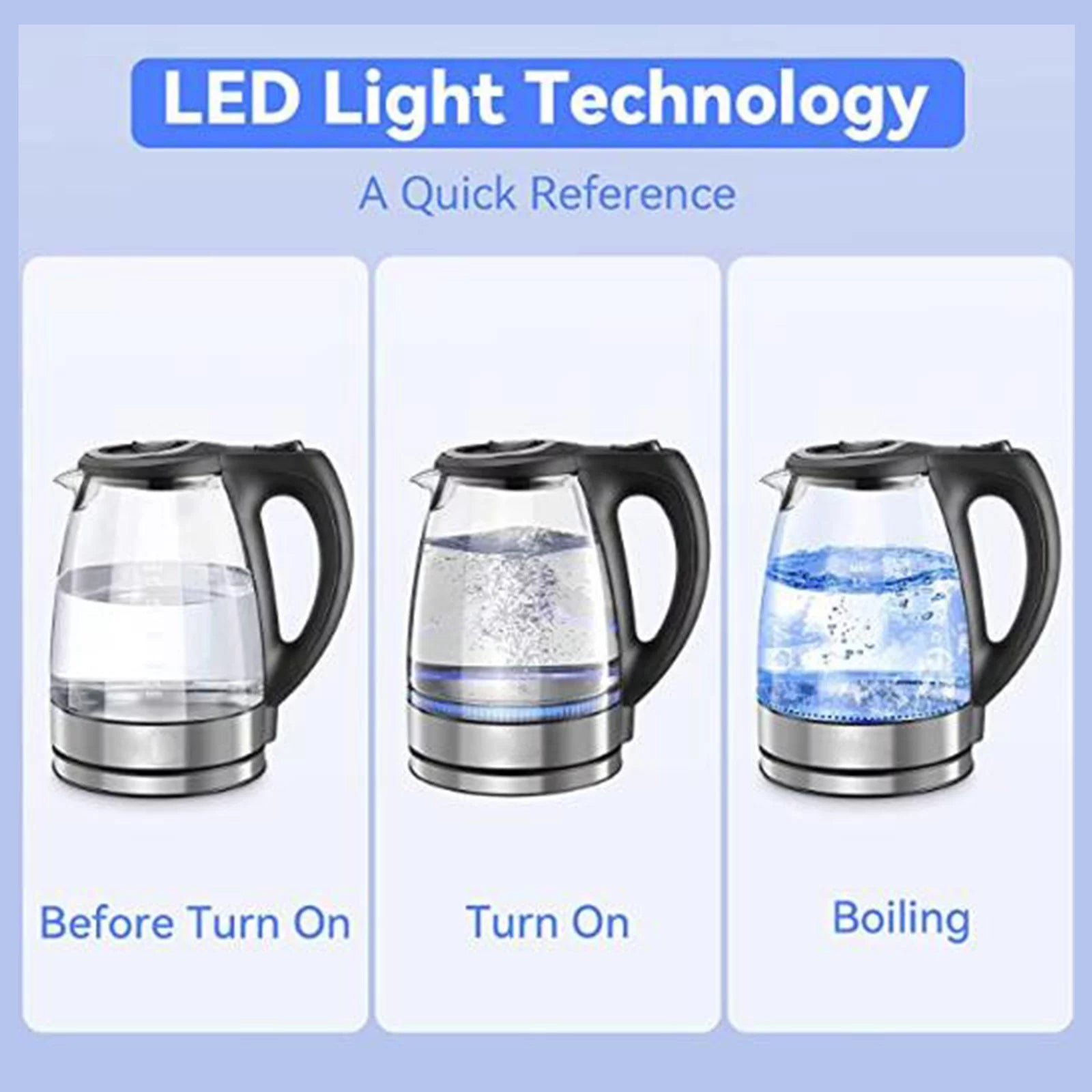 1.7L Electric Kettle 1500W Glass with Auto Shut-Off L330