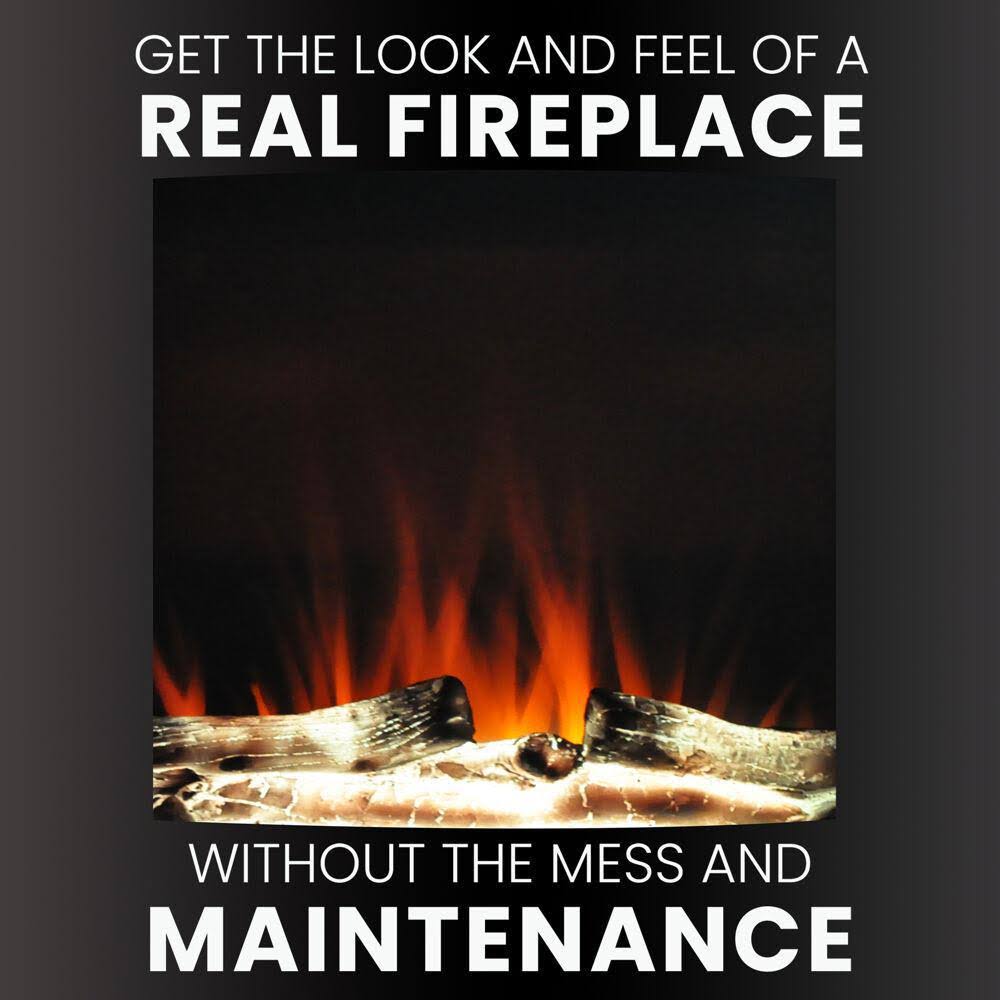 Cambridge CAM19VWMEF-2WHT 19.5 in. Vertical Electric Fireplace White Multi-Color Flame Z132