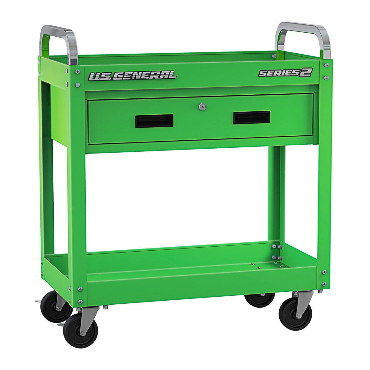 U.S. General 30 in. Service Cart with Drawer, Green 56607