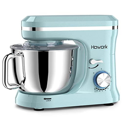 HOWORK Electric Stand Mixer 6.5QT Stainless Steel Bowl, Blue P383969