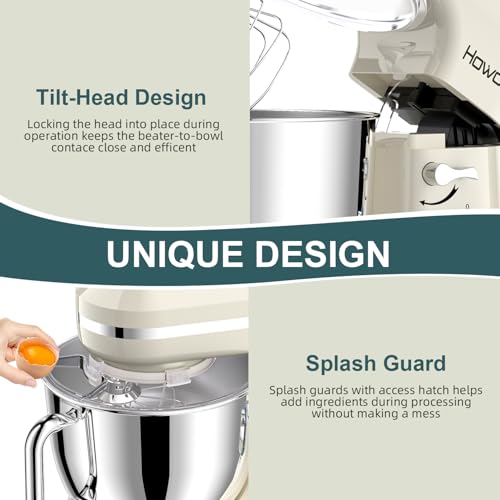 HOWORK Electric Stand Mixer 6.5QT Stainless Steel Bowl, Blue P383969
