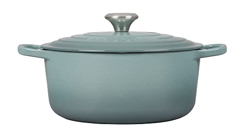 Le Creuset Enameled Cast Iron Signature Round Dutch Oven with Lid, 5.5 Quart, Sea Salt F256