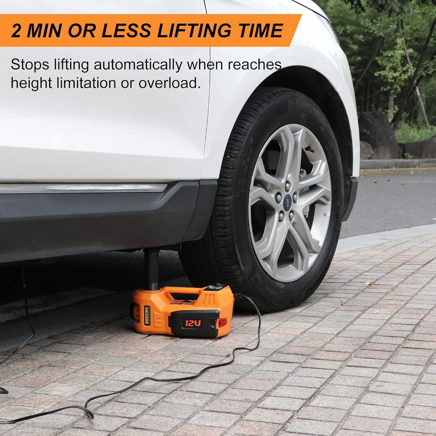 BEETRO 3 in 1 Electric Hydraulic Car Jack with Tire Inflator, 5T, 12V Y12741