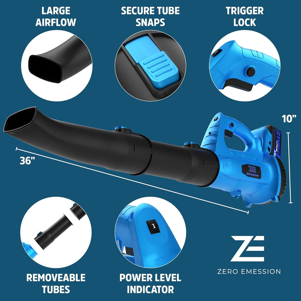 Expansion Wellness Leaf Blower - 320 CFM 150 MPH Cordless with 21V Battery & Charger E17302