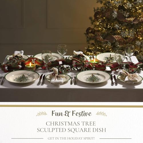 Spode Christmas Tree 14-Inch Tree-Shaped Porcelain Serving Platter H48565