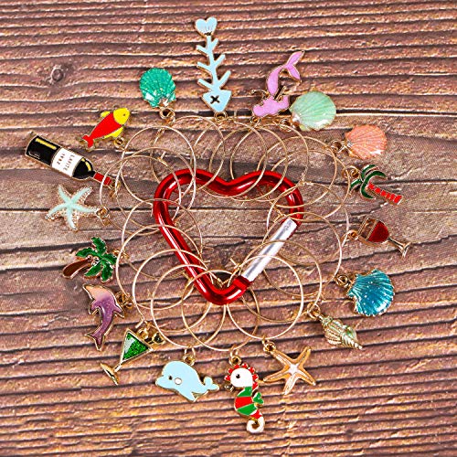 Christmas Wine Glass Charms - Stem Glass Markers for Holiday Party (18 Pack) O196746