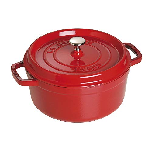 STAUB Cast Iron Dutch Oven 5.5-qt Round Cocotte, Black Matte P4487