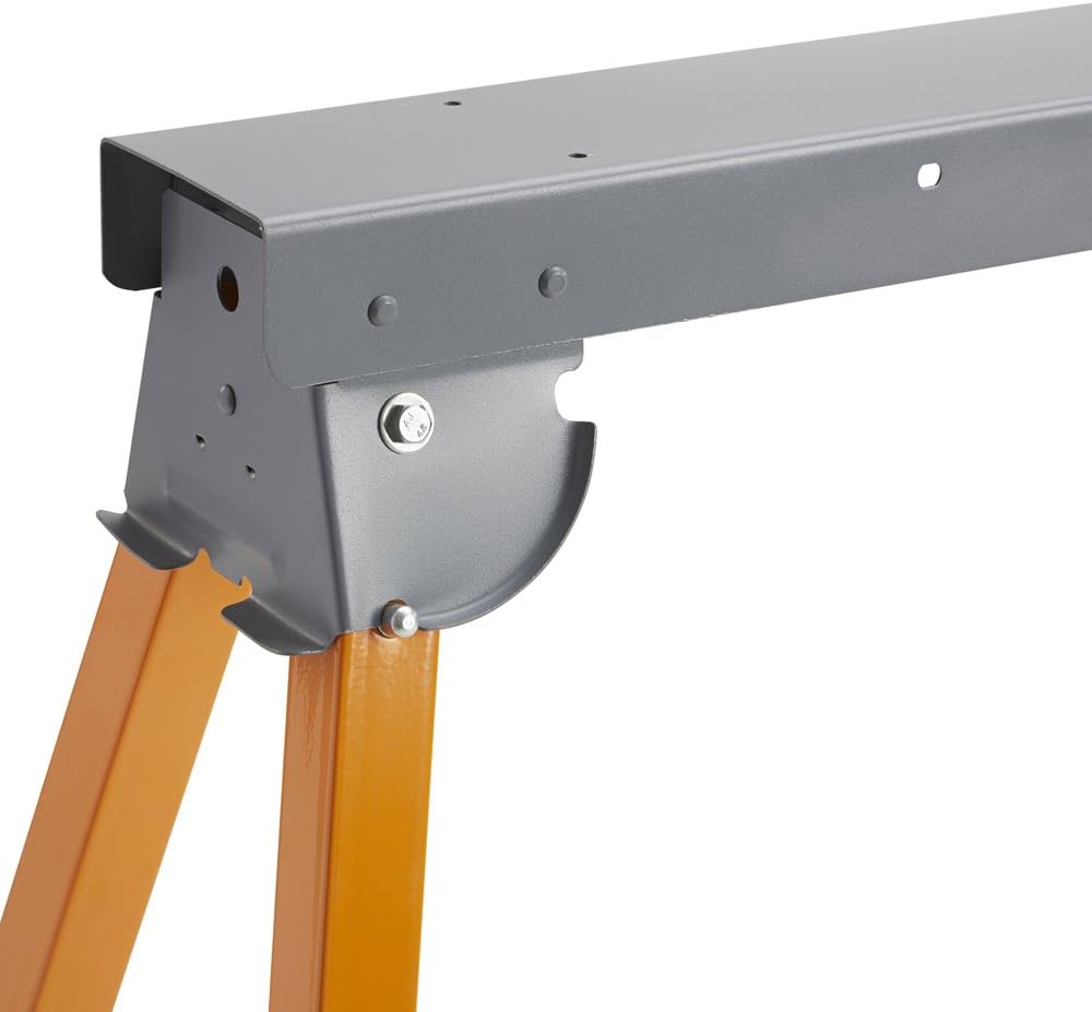 Portamate PM-3300T All Steel Folding Sawhorse Pair, 33-Inch Tall, 1000lb Capacity, Orange E23873
