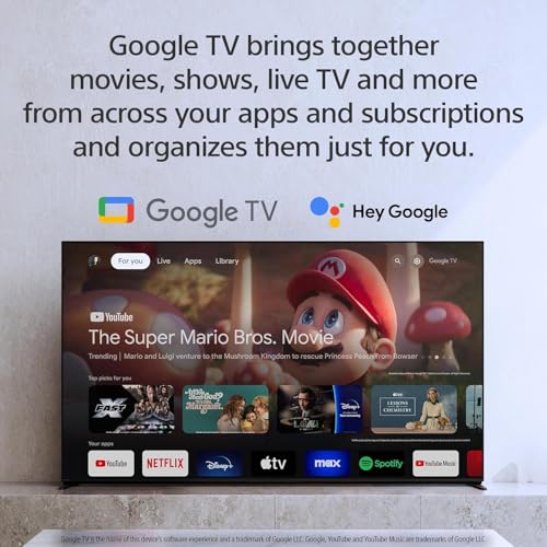 Sony 65-Inch BRAVIA 7 4K HDR Mini LED QLED Smart Google TV with Dolby Vision R212