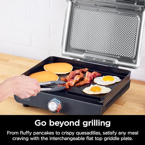 Ninja Griddle and Indoor Grill, 14" Electric, Nonstick, Dishwasher Safe, Silver D242