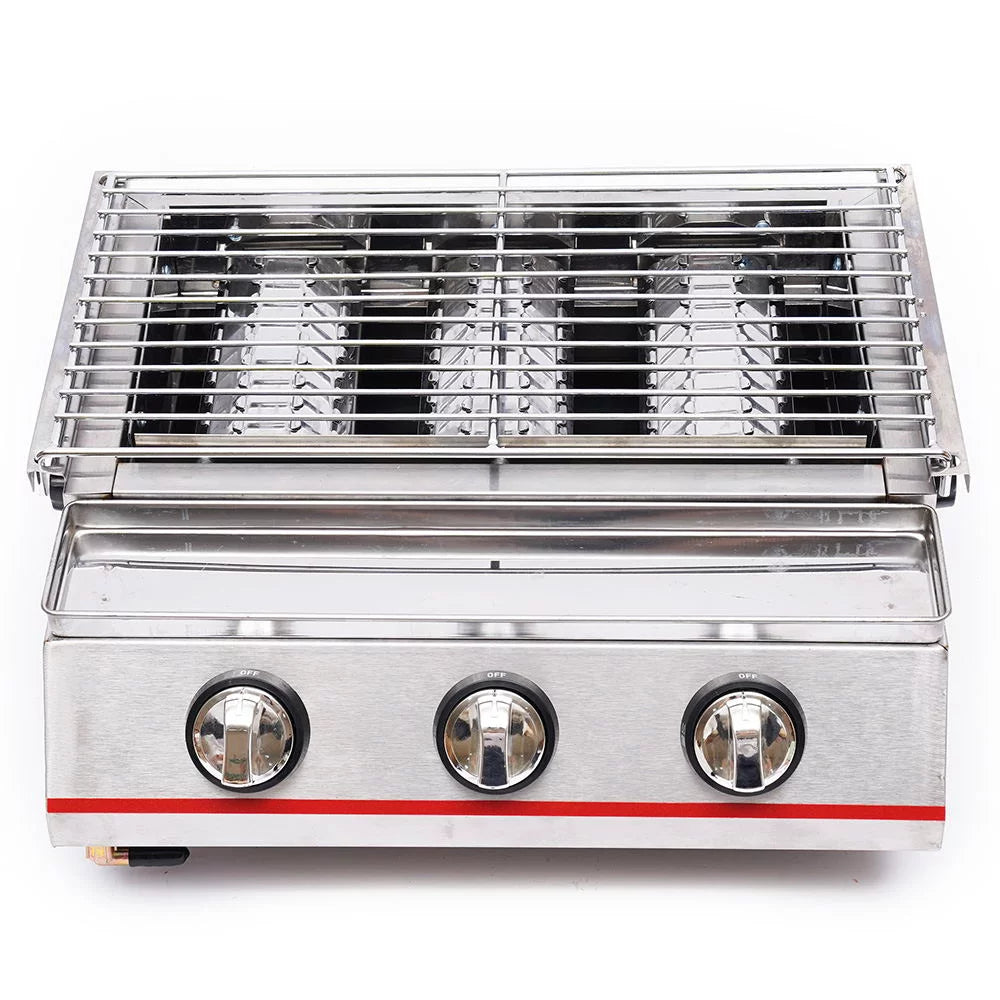 YIYIBYUS Portable Gas Grill 3-Burner Outdoor BBQ Infrared Cooker J920