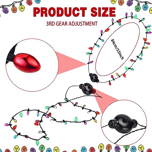 Liliful 18 Pcs Christmas Light Necklace Bulk LED Glow Necklaces for Xmas Party Favors G8282