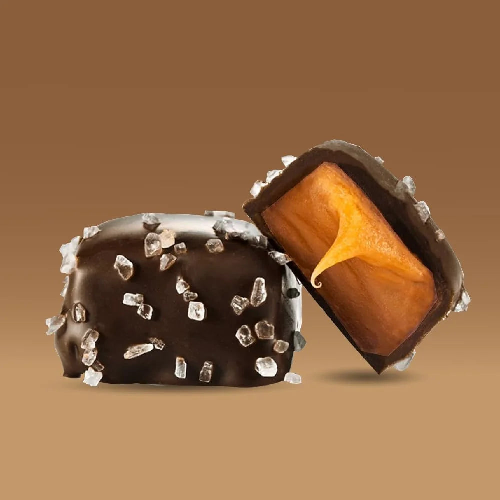 Funtasty Dark Chocolate Sea Salt Caramel Squares Candy, 2-Pound Pack Z77866