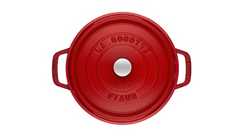 STAUB Cast Iron Dutch Oven 5.5-qt Round Cocotte, Black Matte P4487