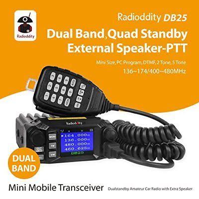 Radioddity DB25 Pro Dual Band Quad-standby Mini Mobile Radio 25W Vehicle Transceiver B71729