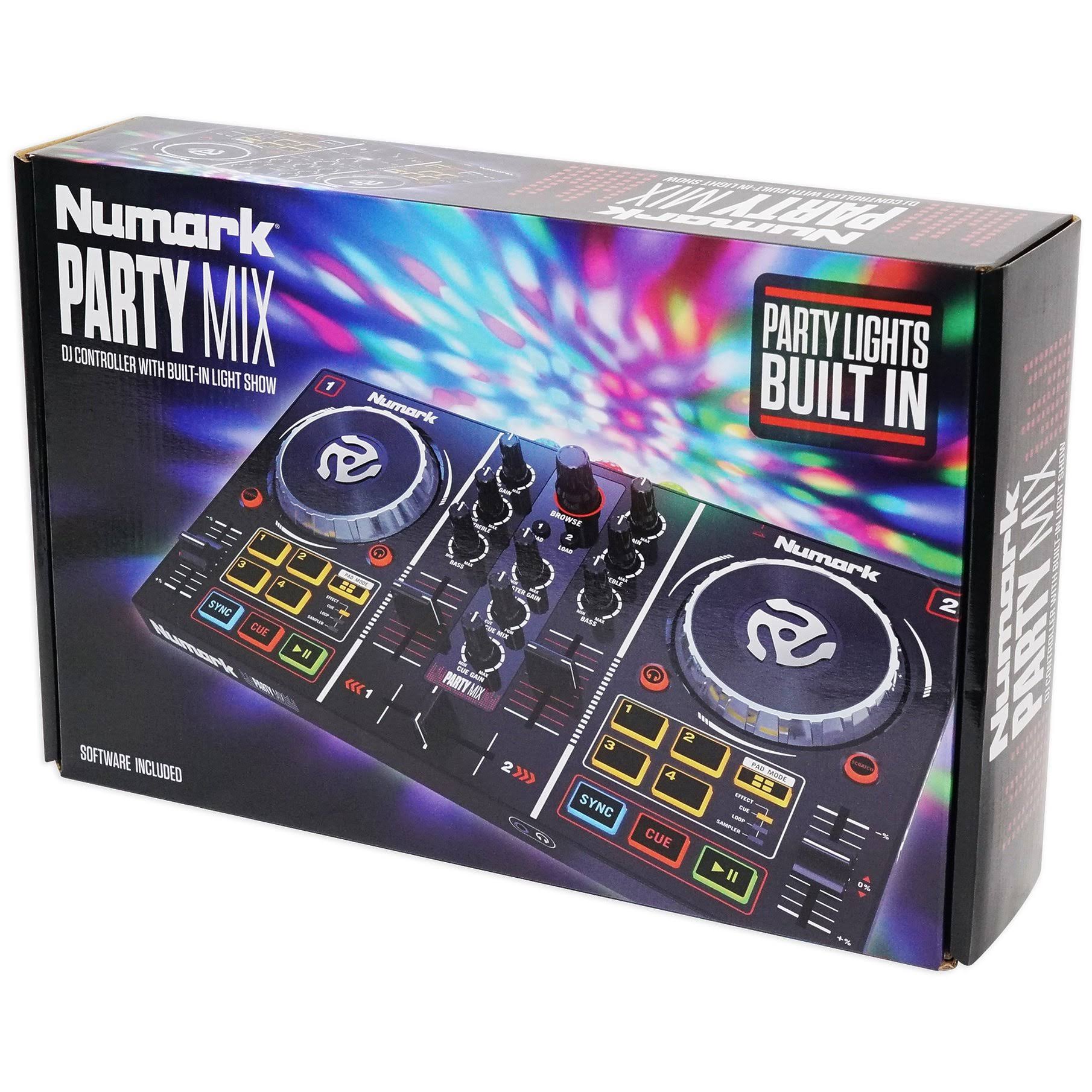 Numark Party Mix DJ Controller with Mic, Cables & Case C898770