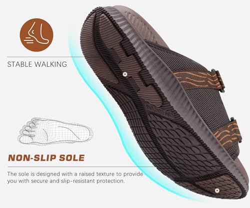 KuaiLu Men's Orthotic Sandals Athletic Recovery Slides with Arch Support Q91398