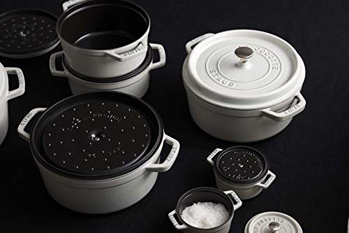 STAUB Cast Iron Dutch Oven 5.5-qt Round Cocotte, Black Matte P4487