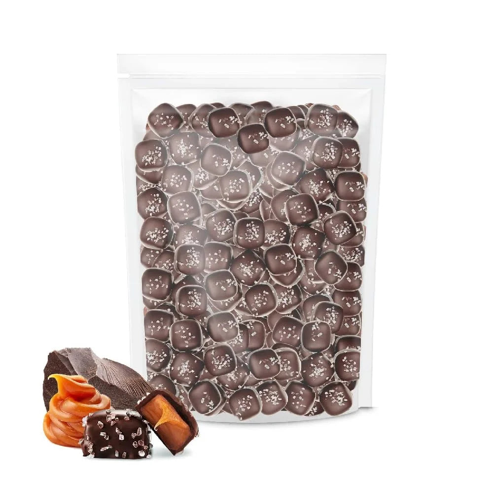 Funtasty Dark Chocolate Sea Salt Caramel Squares Candy, 2-Pound Pack Z77866