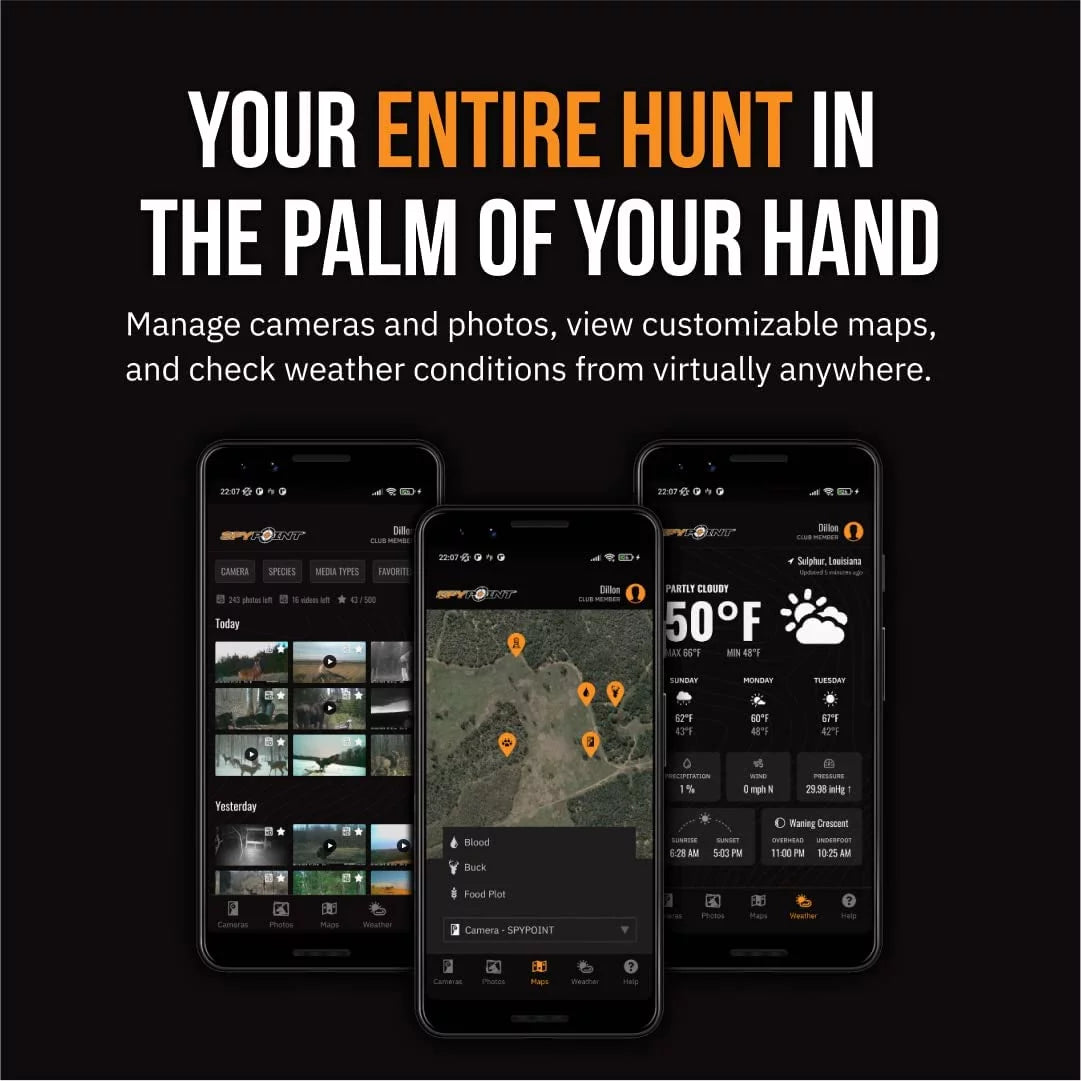 SPYPOINT LM2 Cellular Trail Camera - 20MP Infrared Night Vision, 90' Detection Range E170