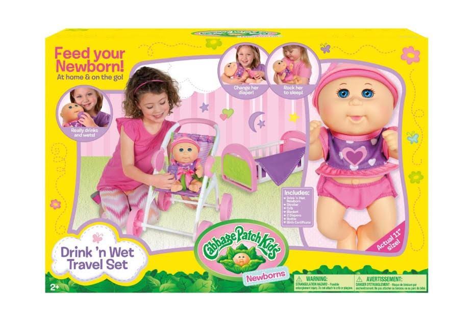 Cabbage Patch Kids Drink N Wet Travel Set Doll S79629