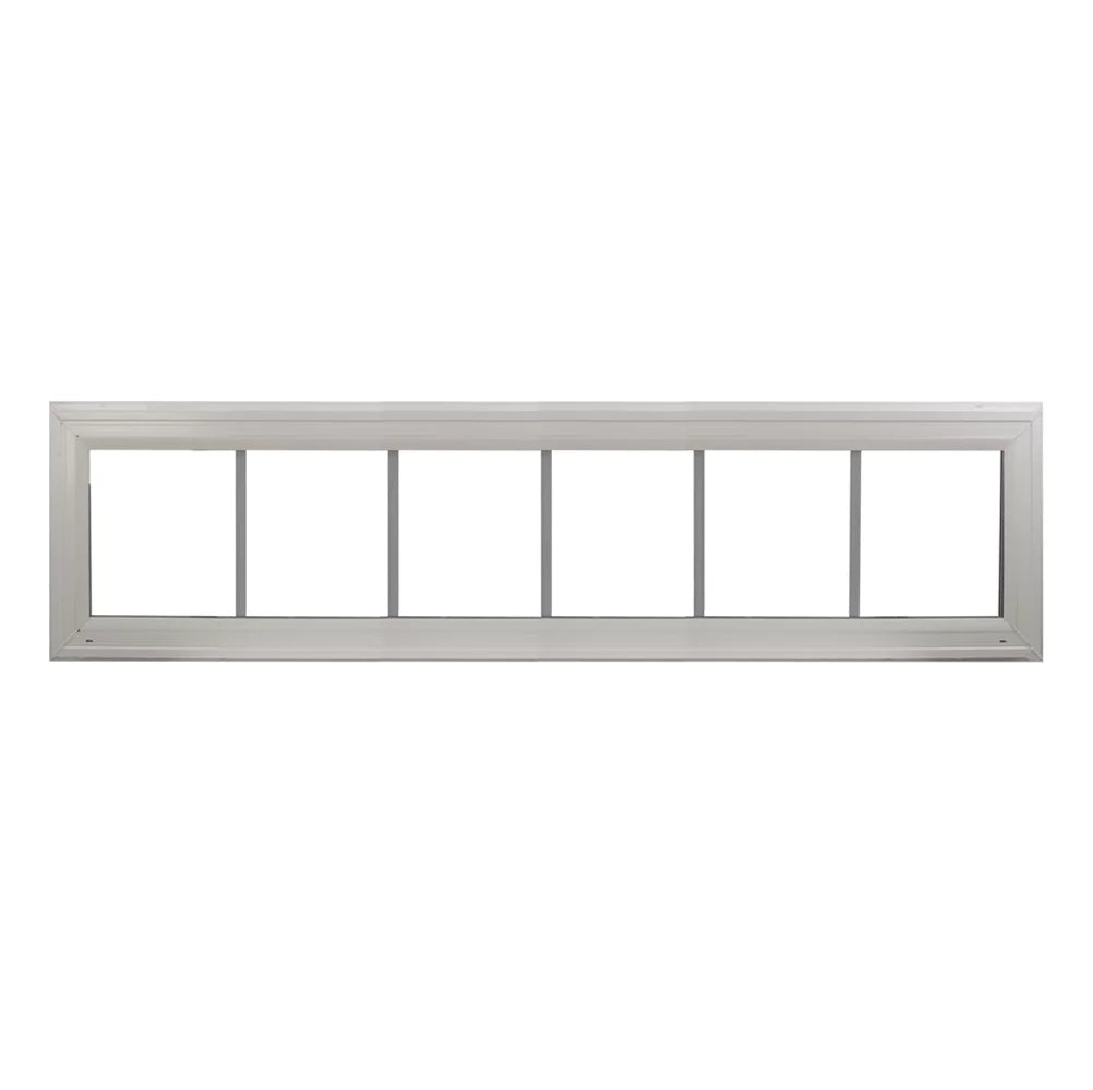 Double Pane Transom Window 72" x 10" with Grids Vinyl Window Argon Gass DP66 Non-Opening Low-E Glass