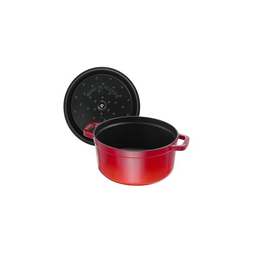 STAUB Cast Iron Dutch Oven 5.5-qt Round Cocotte, Black Matte P4487