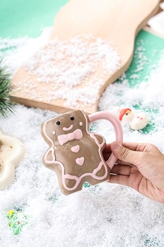 Christmas Mugs with Gingerbread Man Design, 13 oz, Gift Box Included Q496065
