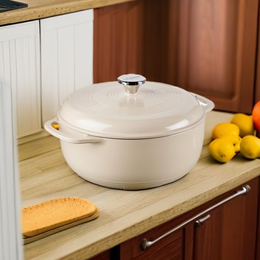 Lodge 6 Quart Enameled Cast Iron Dutch Oven with Lid, Indigo A835868