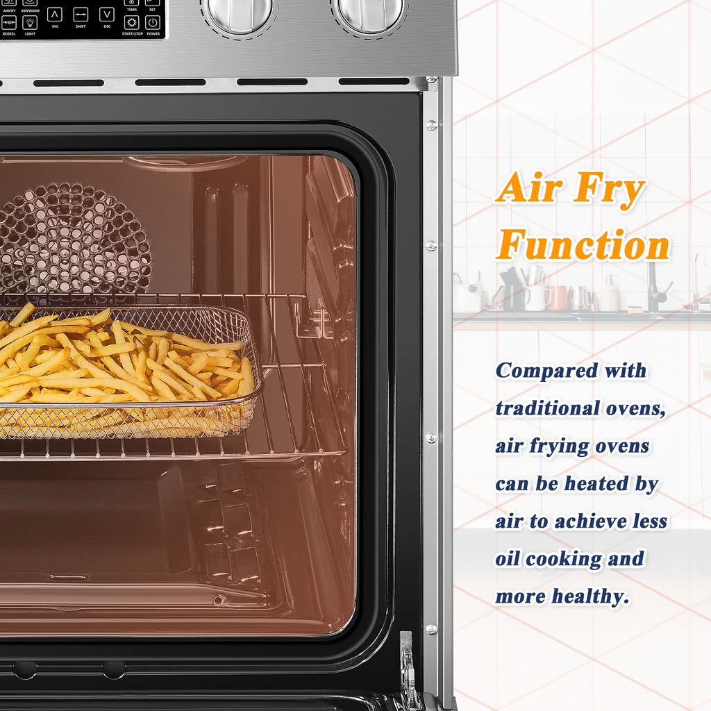 Lanbo 24 inch 2.9 Cu.ft Freestanding Electric Range with Air Fry and Convection Oven O961668