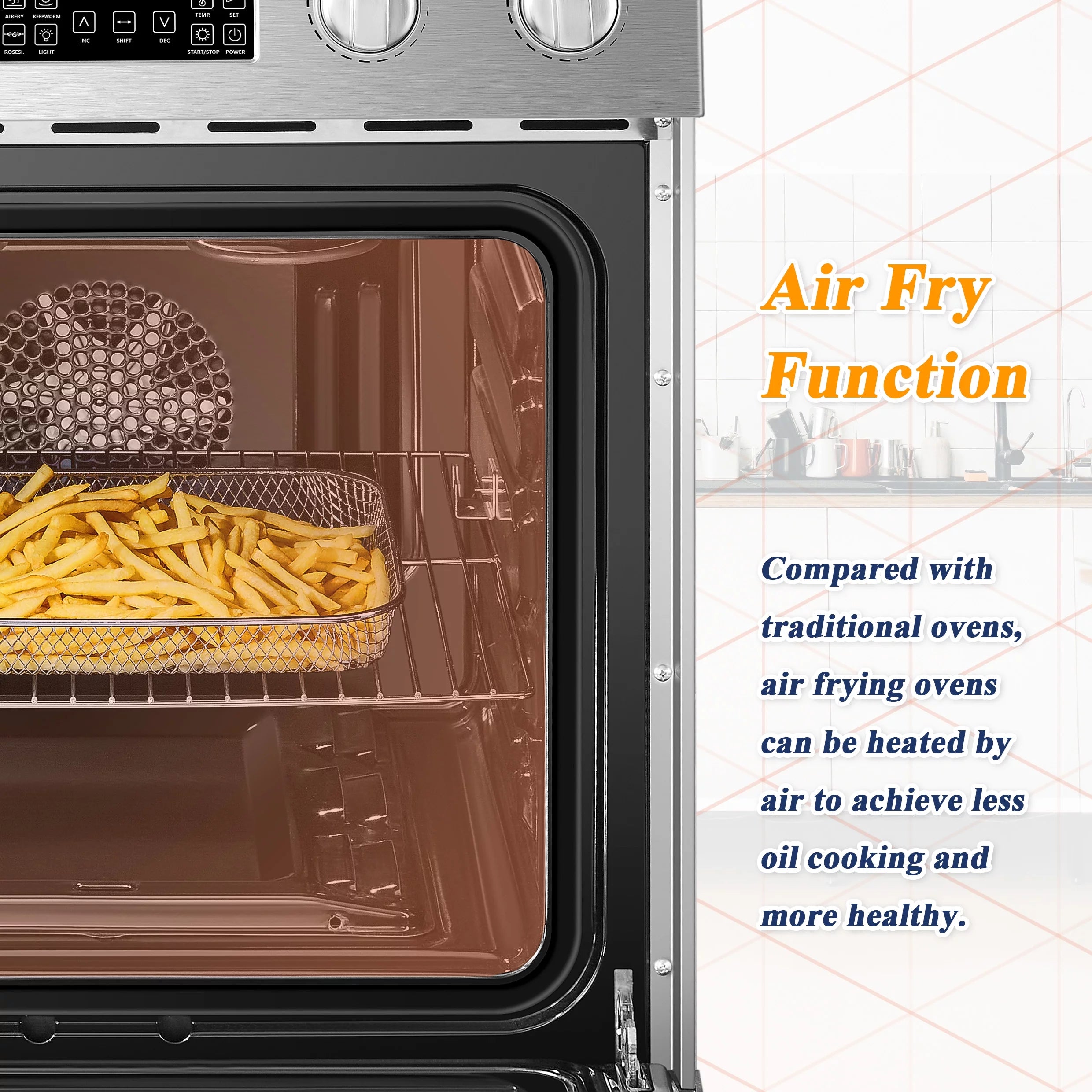 Lanbo 24 inch 2.9 Cu.ft Freestanding Electric Range with Air Fry and Convection Oven O961668