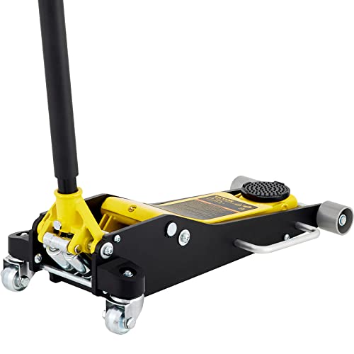 VEVOR 3 Ton Low Profile Aluminum Steel Racing Floor Jack with Dual Pistons Quick Lift Pump T8371