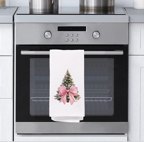 Christmas Tree Kitchen Towels - Neutral Christmas Hand Towels, 16 x 24 Inch V47794