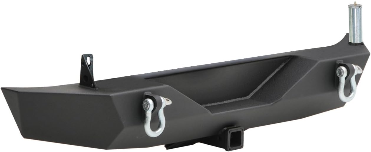 Smittybilt 76856-01 XRC Rear Bumper with Hitch and Tire Carrier for Jeep JK, (Box 1 of 2)
