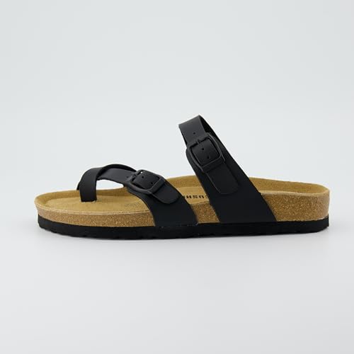 CUSHIONAIRE Women's Luna Cork Footbed Sandal I795