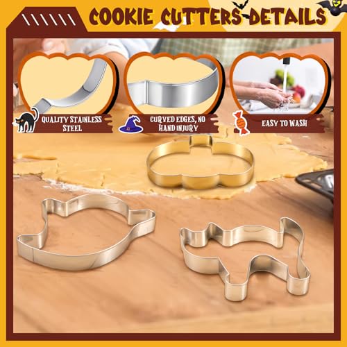 6 Pcs Large Christmas Cookie Cutters Stainless Steel Baking Molds M8080