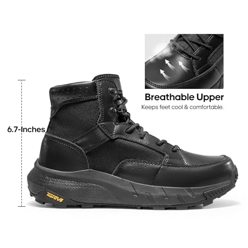 NORTIV 8 Men's Lightweight Leather Combat Boots W79068