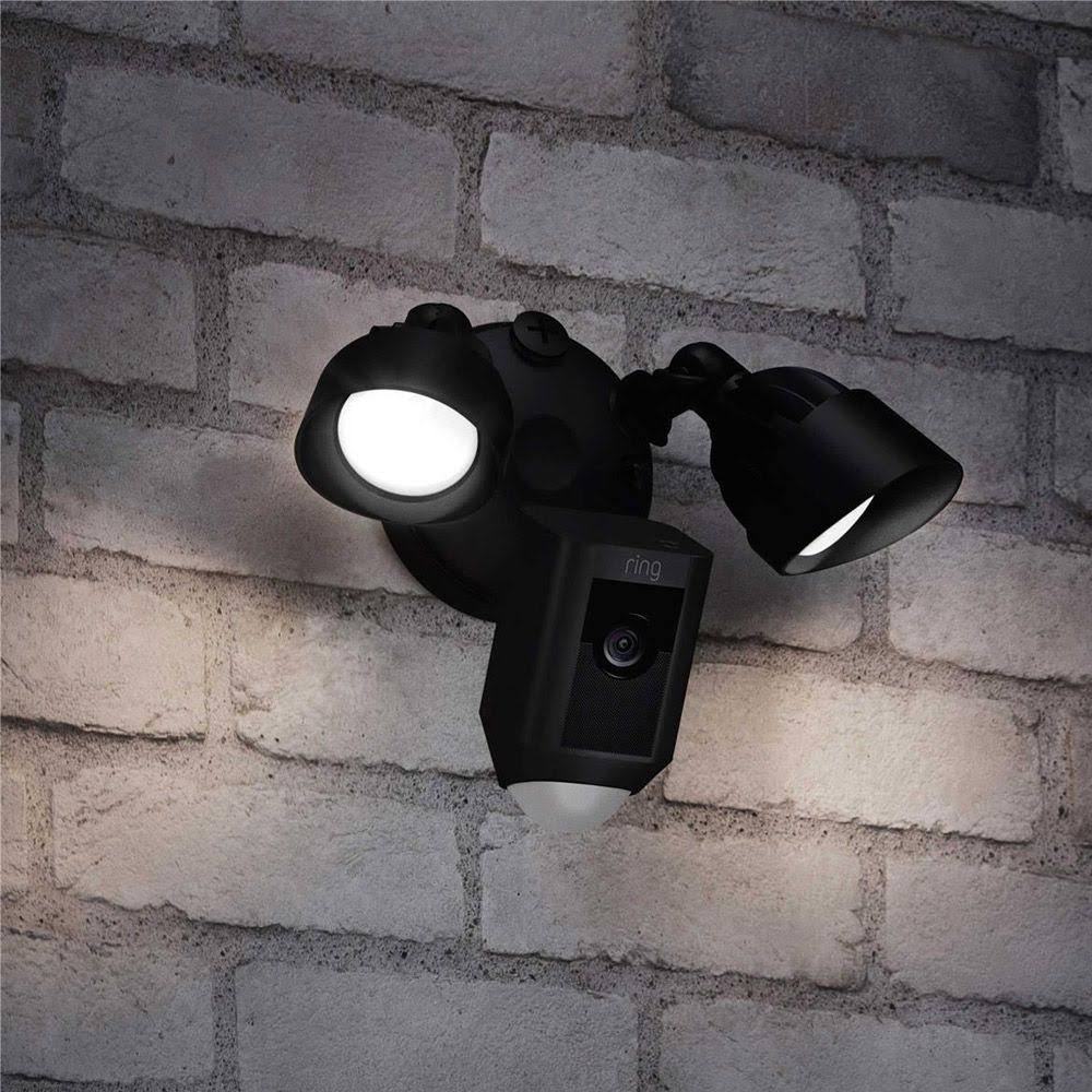 Ring Outdoor Wi-Fi Cam with Motion Floodlight, Black (2-Pack) P859865