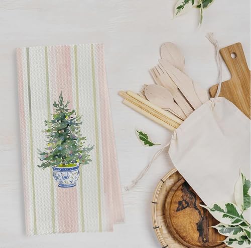 Christmas Tree Kitchen Towels - Neutral Christmas Hand Towels, 16 x 24 Inch V47794