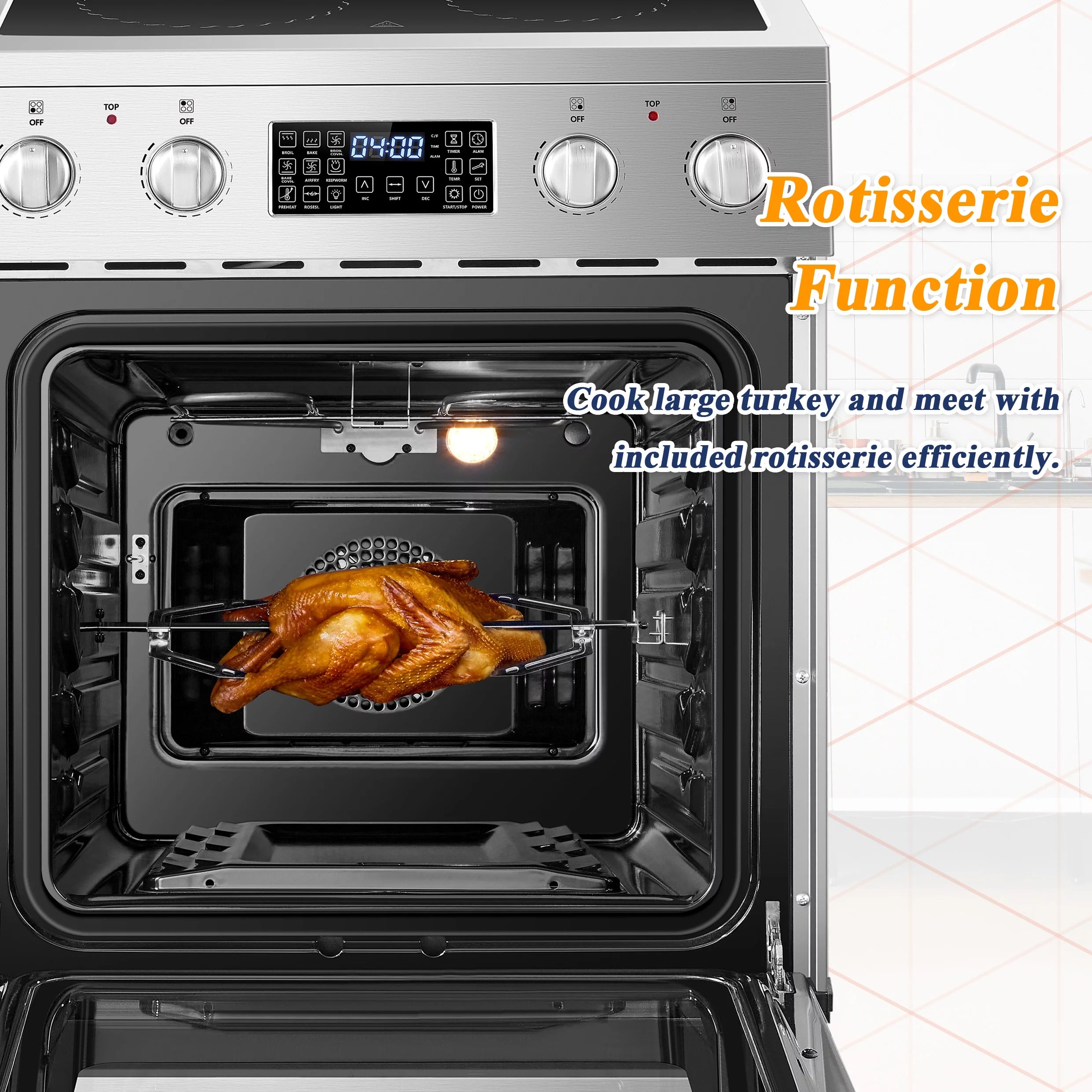 Lanbo 24 inch 2.9 Cu.ft Freestanding Electric Range with Air Fry and Convection Oven O961668