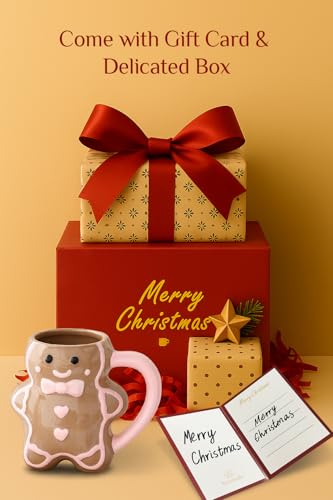 Christmas Mugs with Gingerbread Man Design, 13 oz, Gift Box Included Q496065