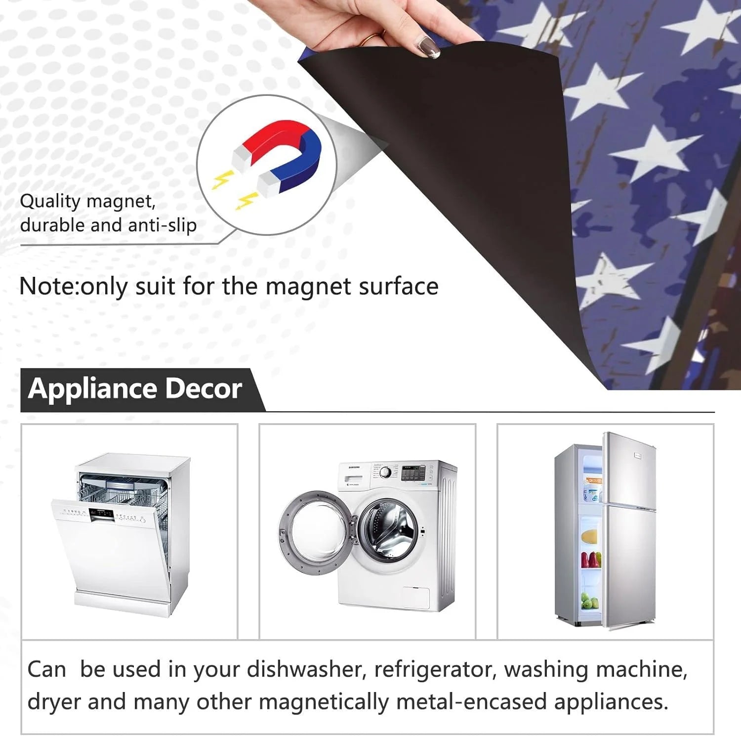 GZHJMY American Flag Dishwasher Magnet Cover 23" x 26" K9398