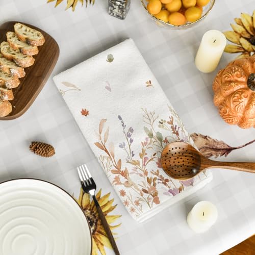 Artoid Mode Wildflower Floral Christmas Kitchen Towels, 18x26 Inch, Set of 2 N243175