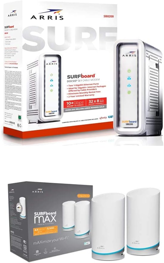 ARRIS SURFboard SB8200 DOCSIS 3.1 Gigabit Cable Modem, White T44984
