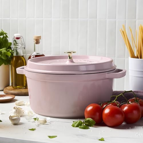 STAUB Cast Iron Dutch Oven 5.5-qt Round Cocotte, Black Matte P4487