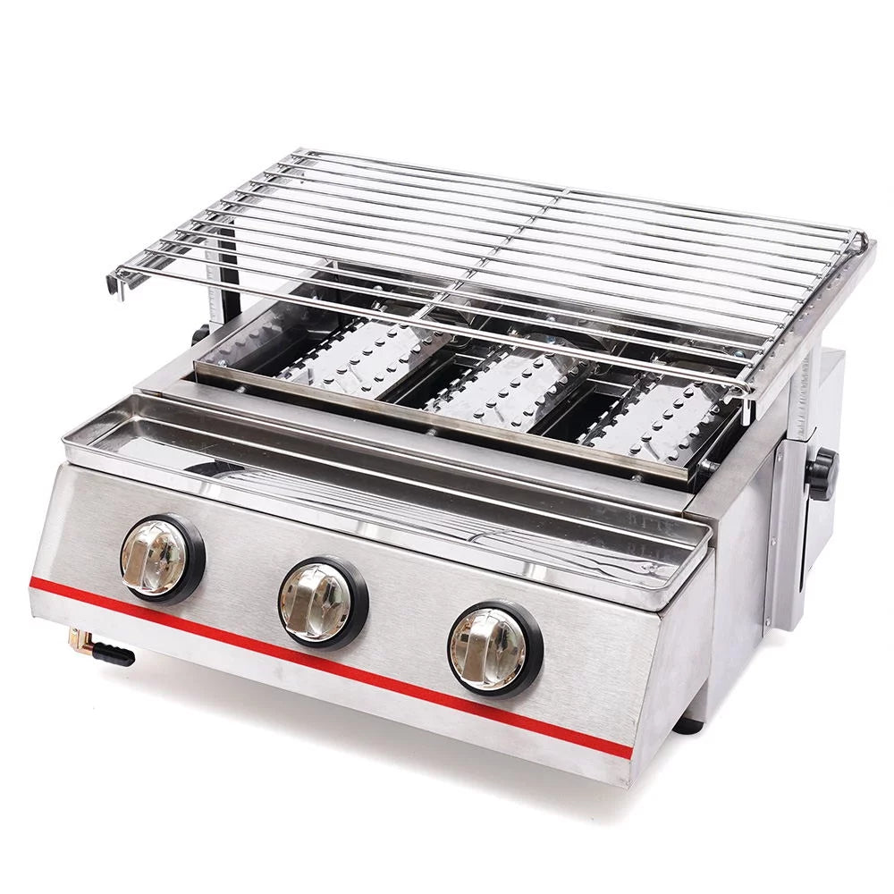 YIYIBYUS Portable Gas Grill 3-Burner Outdoor BBQ Infrared Cooker J920