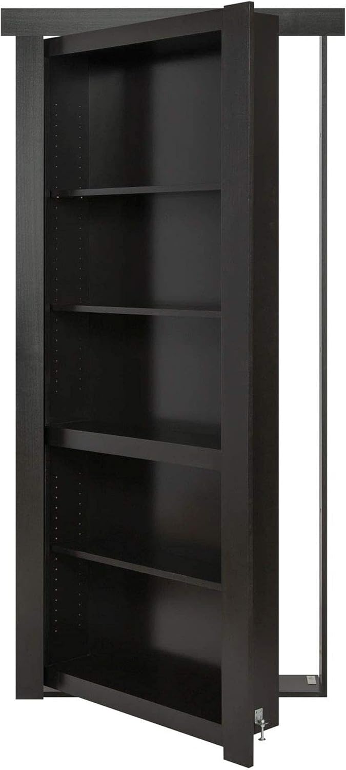 Murphy Door Secret Bookcase Hidden Door, Left Hand Out-Swing, 36 x 80, Black, Pack of 2 V736482
