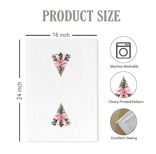 Christmas Tree Kitchen Towels - Neutral Christmas Hand Towels, 16 x 24 Inch V47794