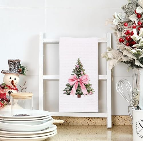 Christmas Tree Kitchen Towels - Neutral Christmas Hand Towels, 16 x 24 Inch V47794
